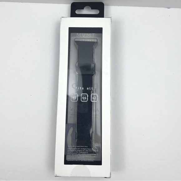 BRAID ADJUSTABLE APPLE WATCH BAND, CLOTH MATERIAL, FITS 45mm, 44mm, 42mm, BLACK - Picture 5 of 6